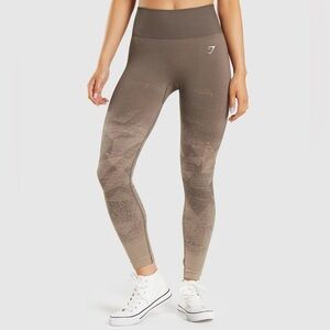 NWT Gymshark Adapt Ombré Brown Seamless Leggings with Subtle Pattern